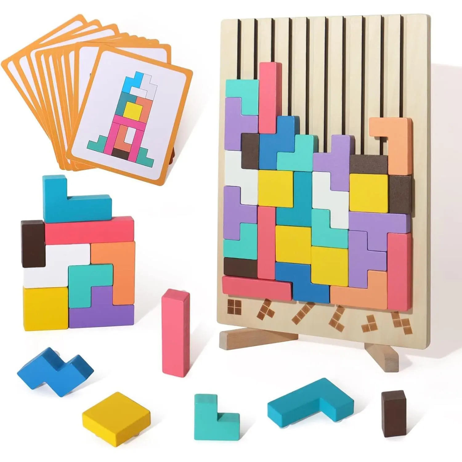 3D Geometric Cube Puzzle Set, Beginner Russian Block Jigsaw Stacking Toy, Early Education Brain Teaser for Toddlers 3-6 Years, Children Development Educational Gift, Learning, Three-Dimensional