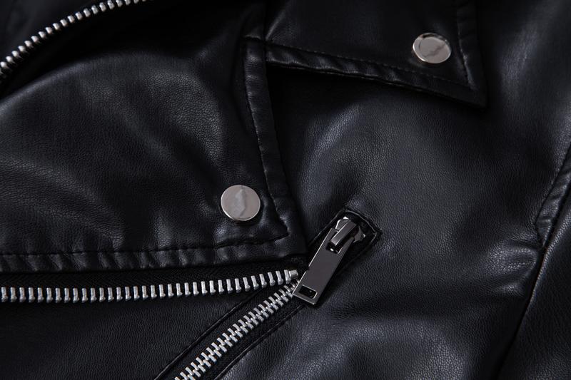 Men's fashionable black PU leather jacket - A versatile and fashionable black mid-length hooded motorcycle leather jacket for winter stand-up collar casual men. Besides keeping warm for men