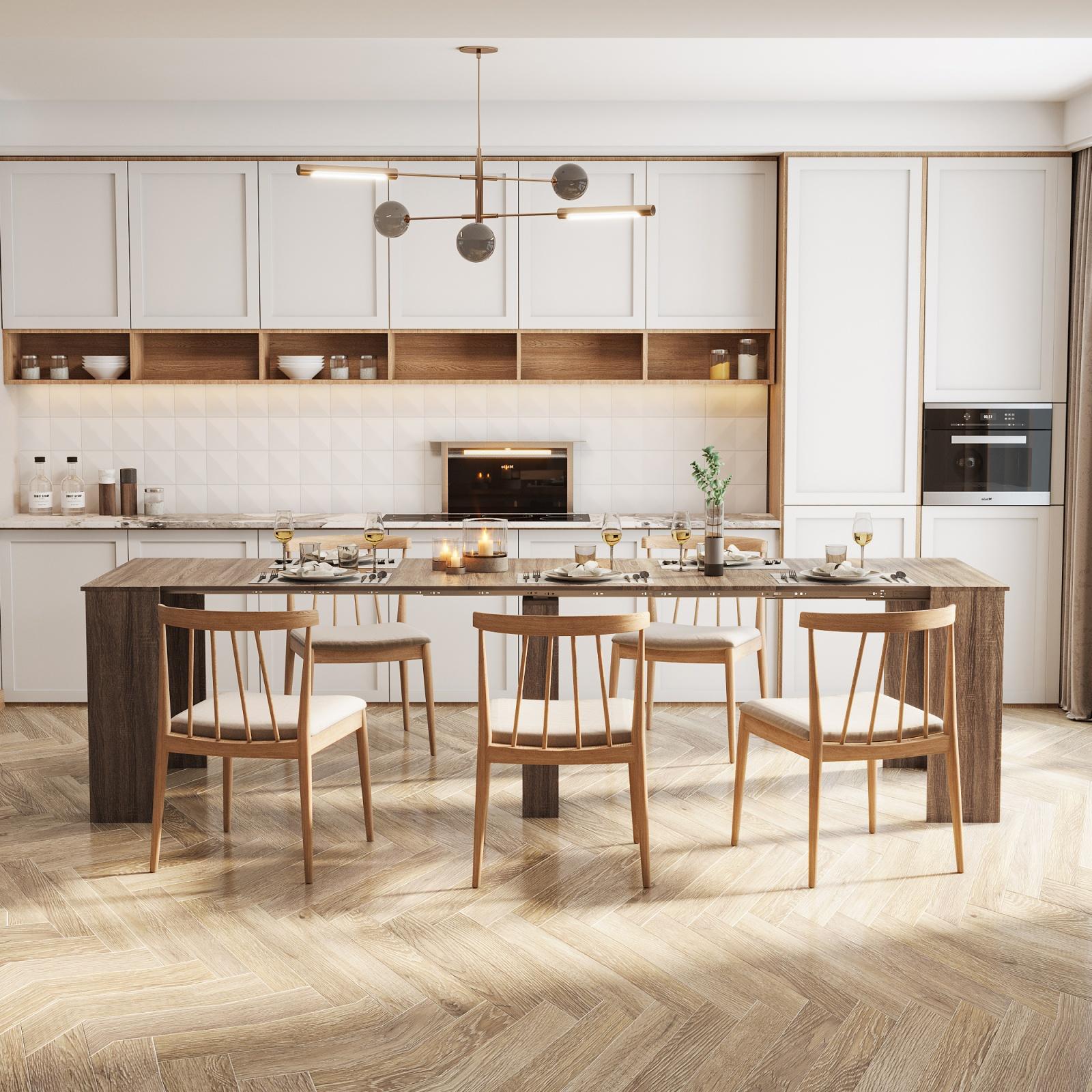 Multifunctional Extendable Console Table,118.11*35.43*30.71 Design Reasonable Artistic Practical