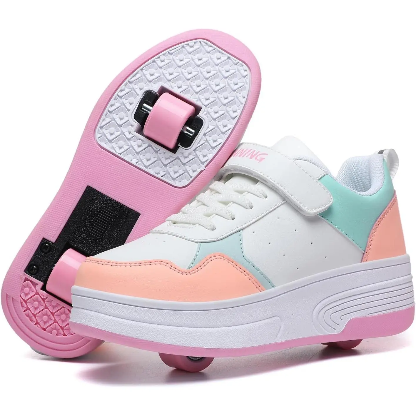 Fashion 2-in-1 Detachable Wheeled Roller Skate Sneakers for Boys Girls Kids(Gift)