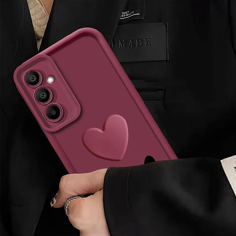 TPU Mobile Phone Case with Heart Shape Decoration Compatible with Galaxy A56/A55-5G/A36/A35-5G/A26-5G/A25-5G/A16-5G/A15/73-5G