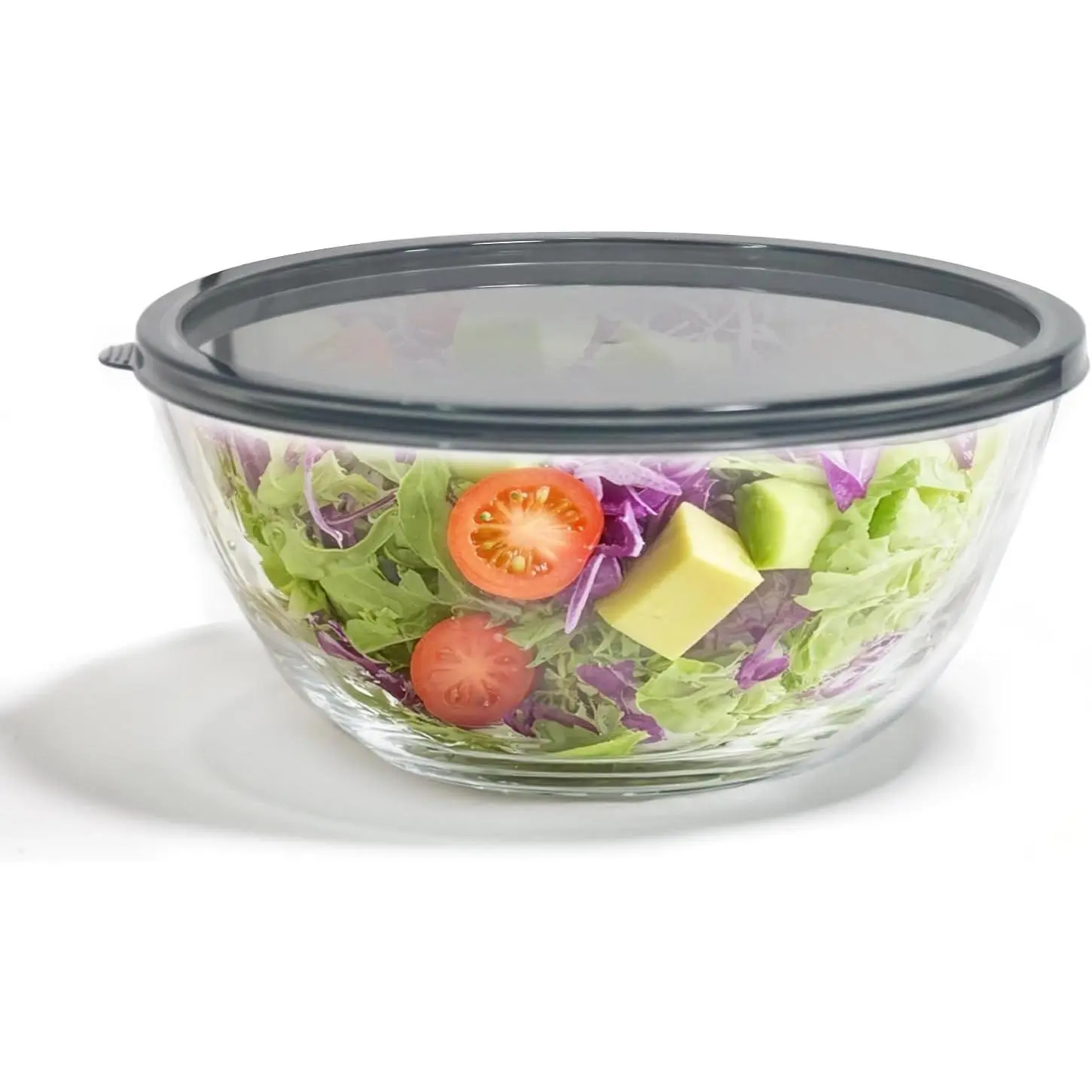5 Quart Deep Big Glass Bowl with Lid,10 Inch Large Glass Mixing Bowl for Sourdough Bread Kitchen Salad Bread Storage, For Prepping, Marinating & Brining Kimch