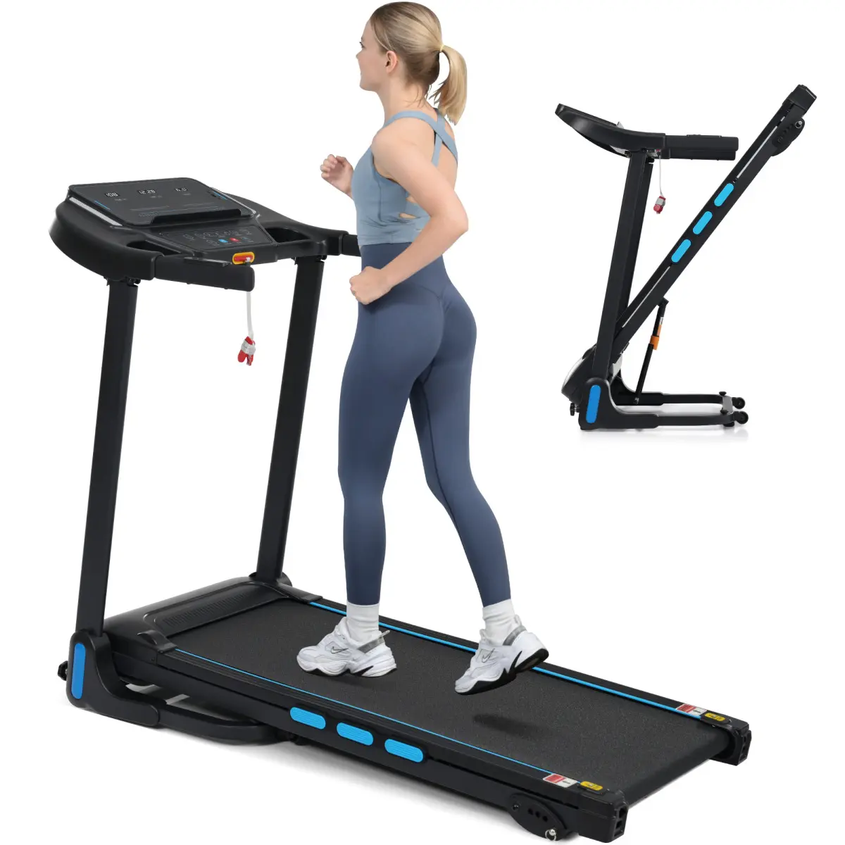 AobtkelNew Treadmills for Home, 3.5HP Hydraulic System Auto Foldable Treadmill with Incline,10MPH 350Lbs Weight Capacity Electric Treadmills with Heart Rate Sensors,Type C & USB Charge ,Bluetooth Speaker    RR