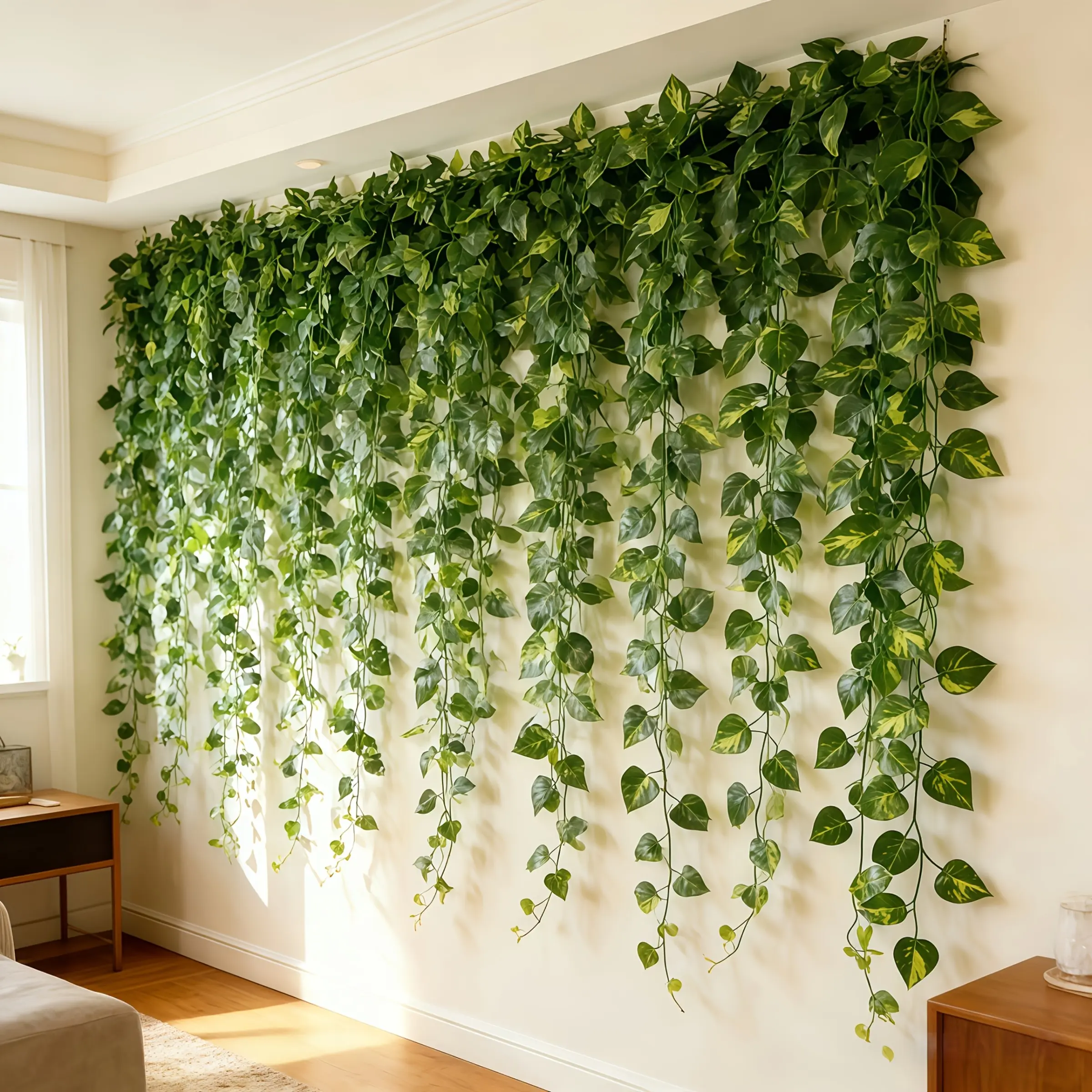12-Piece Outdoor Artificial Ivy Leaf Wall Hanging, 210cm Ultra-Long Fake Vine, Faux Green Vines, Realistic Greenery for Home, Garden, Wedding Decor