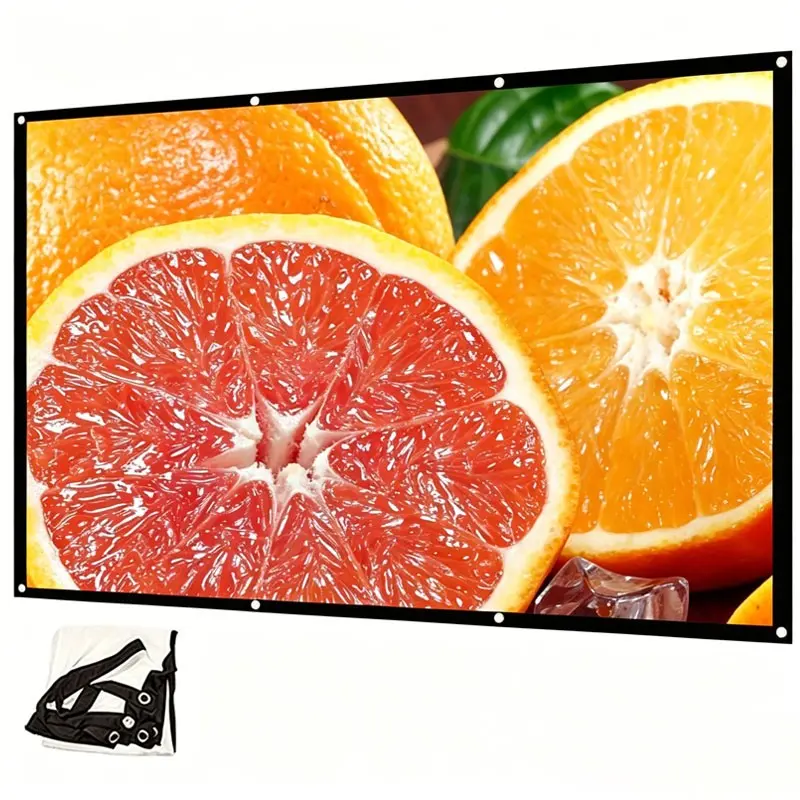 White movie projection screen designed for suspension. Portable hd projector screen, suitable for wall mounting, is an ideal choice for office presentations and home theaters