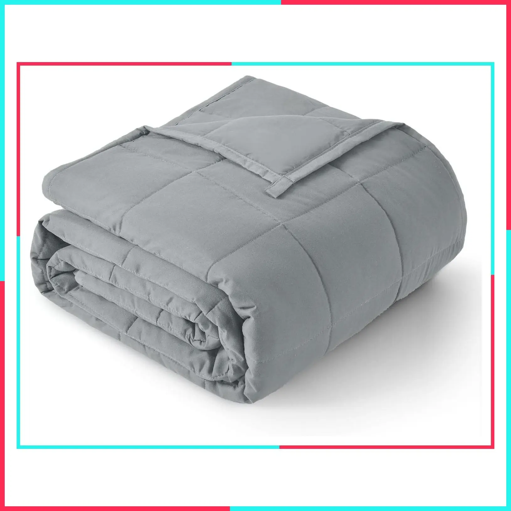 Cooling & Breathable Weighted Blanket for Adults 12 lbs, 48 x 72 Twin Size for Summer, Soft, Machine Washable, Filled with Glass Beads, Heavy Throw for Calm and Sleep, Grey