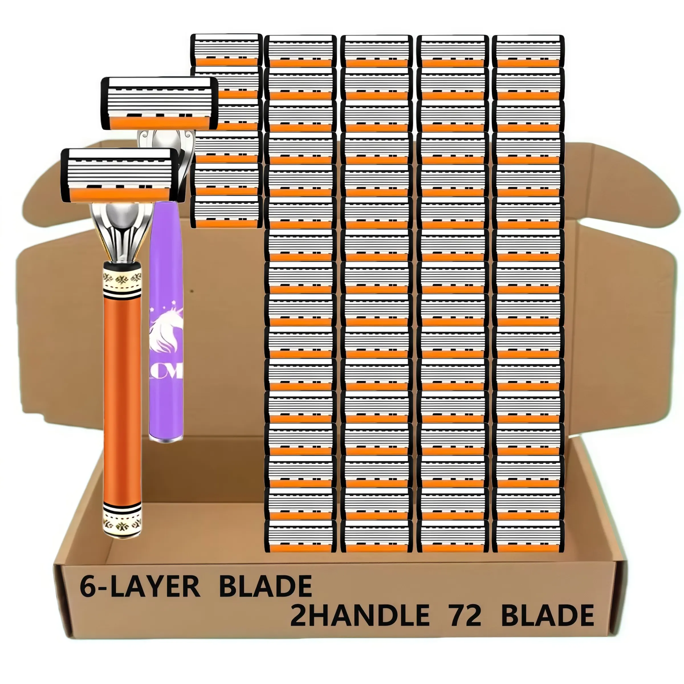 This classic men's razor comes with 72 ultra-sharpand durable blades, and its progressive designensures a safe,smooth and painless shavingexperience.Comes with 2 non-slip handles, perfectfor holiday gifts