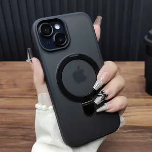 Upgraded 360° Spin Magnetic Stand Phone Case, Support Magsafe,Translucent Slim Soft Edge Accessories Wireless,Fits iphone  17 Air,16 15 14 Plus,13 12 11  Pro max,magnetic compatible premium protective case shockproot phone protective cover