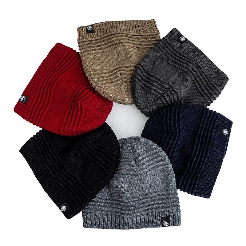 Unisex Classic Snow Label Fleece Beanie Hat Keep Warm Winter Hat Lightweight Hats For Men Women Fashion Winter Cap