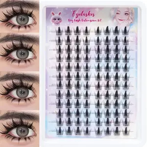 96 Pairs Thick Tip Cluster False Eyelashes, Comic Cosplay Lashes, Long Segmented Devil Lashes, DIY Single Fiber Extension