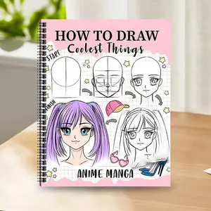 Anime Manga Drawing Tutorial Book, Step-By-Step Guide to Sketching Characters, Coil Binding Art Workbook, Learn to Draw Anime Manga