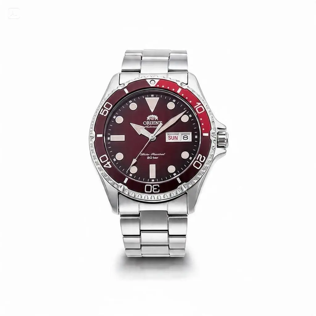 🔥 Orient Kamasu Black Dial Automatic Diver Watch for Men This iconic Orient diver watch comes with a sleek matte black dial paired with a black unidirectional rotating bezel, presenting timeless sporty aesthetics. Powered by Japanese automatic movement, i