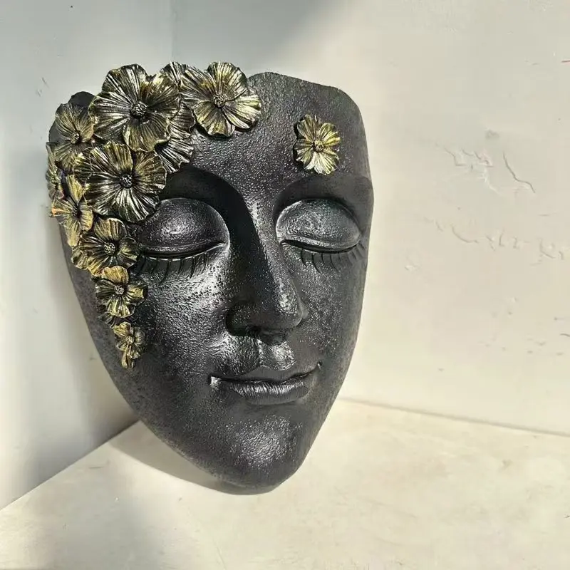 Suspension Face Planter, Elegant Resin Wall-Mounted Flower Pot, Unique Succulent Vase, Ideal for Indoor Outdoor Home Decor, Plant Lover Gift