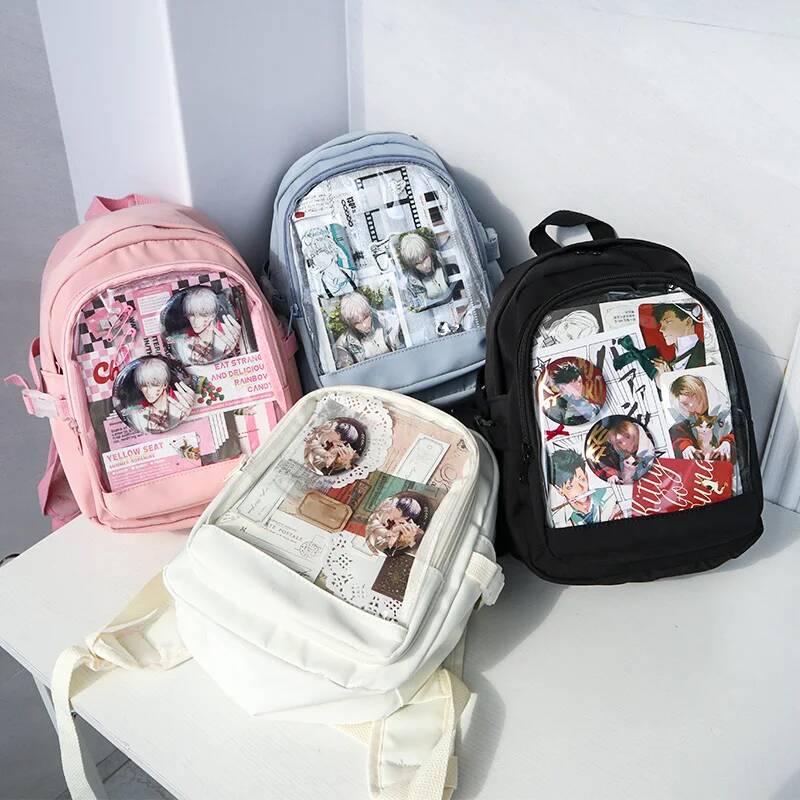 Y2K Cute Mini Backpack Women Fashion ItaBag Sweet Girl Transparent Rucksack DIY Personality Display Knapsack Lolita Shoulder Bag