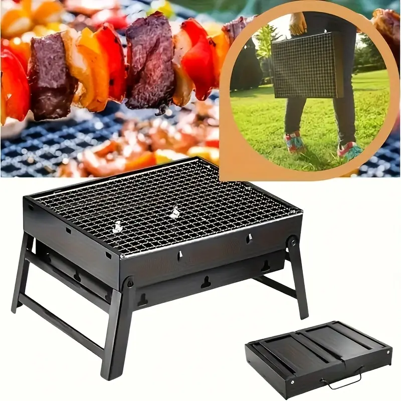 [Portable BBQ Grill] Durable Portable Folding BBQ Grill| Ideal for Outdoor Camping & Picnics, Barbecue Grill