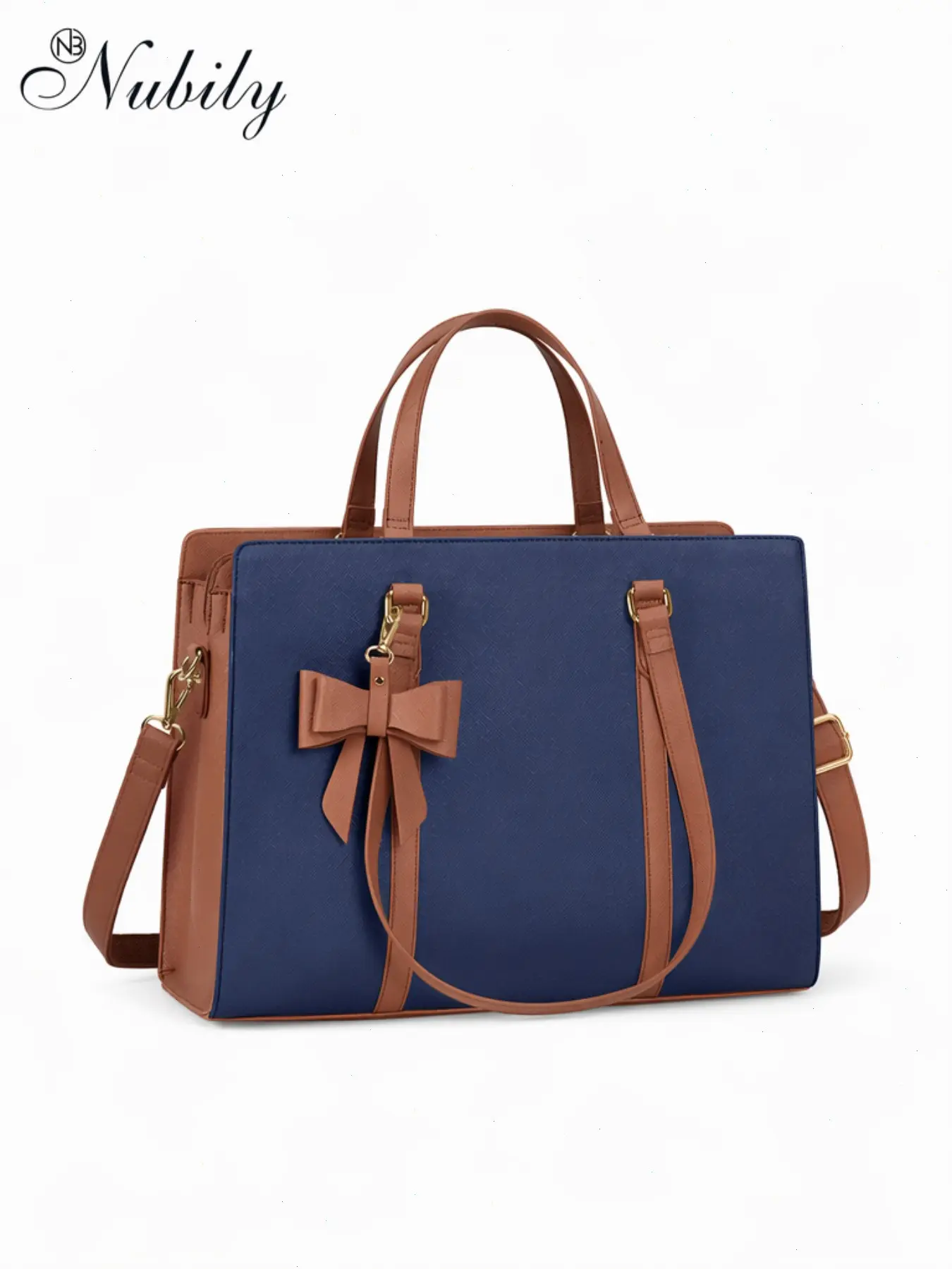 Women's 15.6 Inch Laptop Tote Bag, Waterproof Leather Computer Bag, Large Lightweight Briefcase, Professional Business Office Work Bag