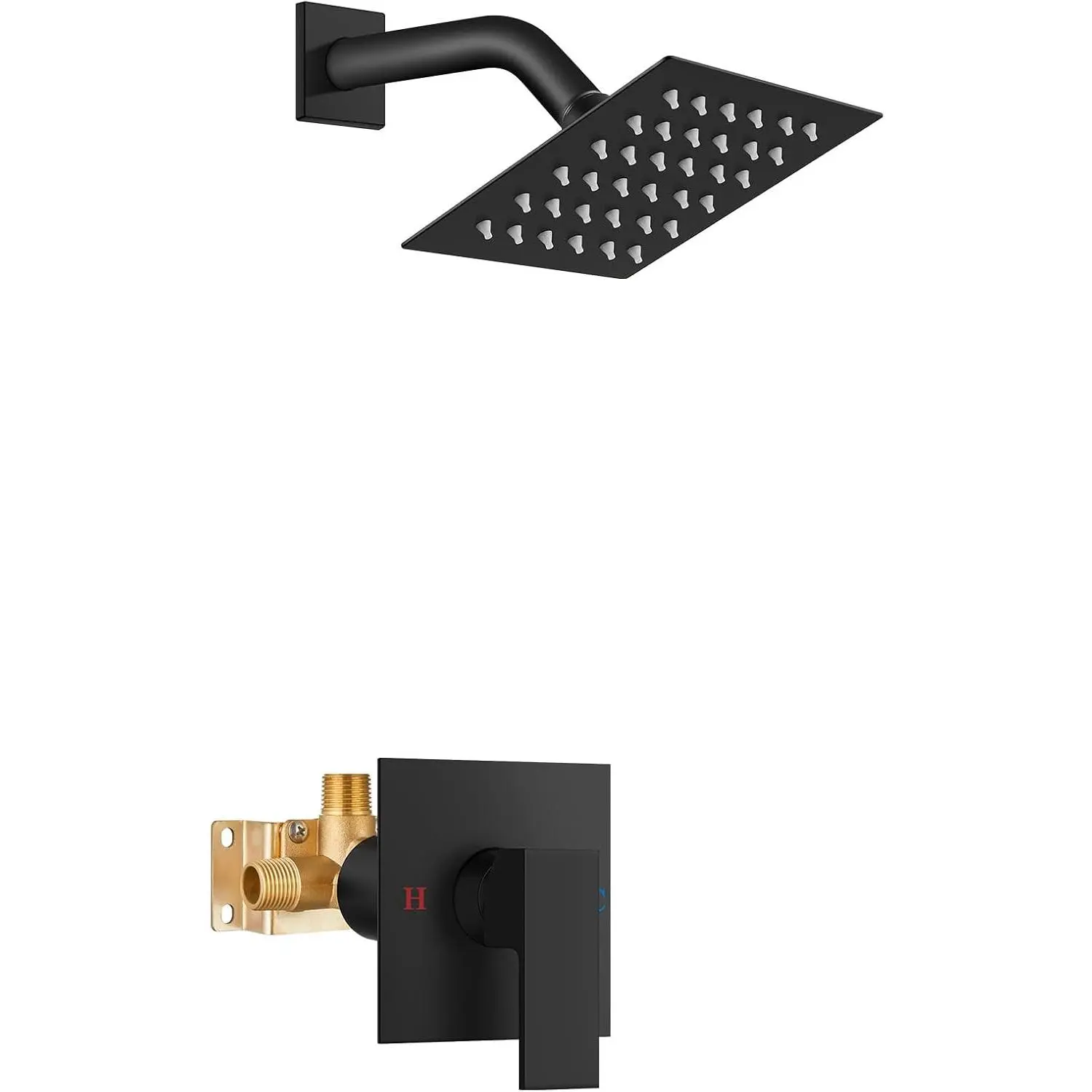 Shower Faucet Set,4 Inch Shower Valve Kit,Matte Black | Male Threads,Rough-in Valve Shower Trim Kit,Single Handle Control Shower Set