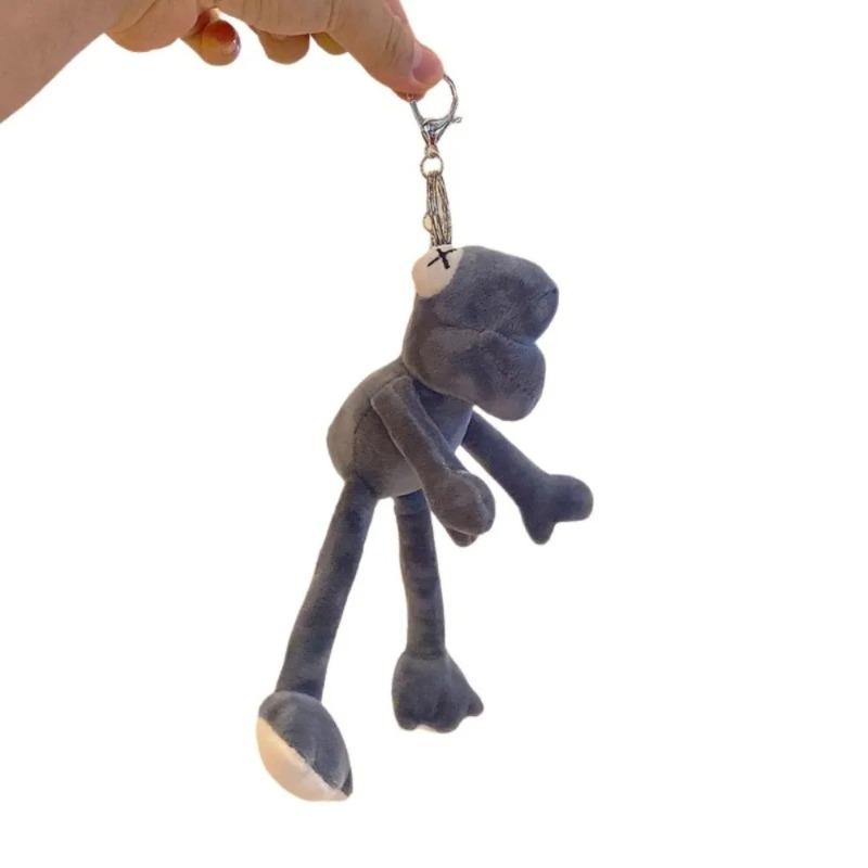 Long Legged Frog Backpack Pendant Soft Stuffed Ugly Cute Doll Keychain Funny Cartoon Creative Design Keychain Key Ring