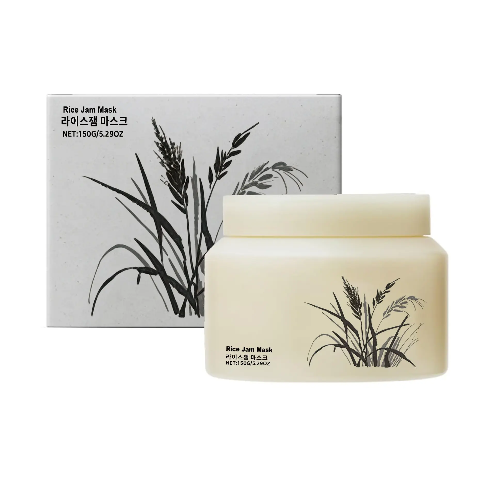Rice Jam Mask 5.29oz | Korean Rice Hydrating, Moisturizing Wash-Off Face & Body Mask with Gentle Exfoliating, Daily Moisture Care for Smooth, Soft Skin
