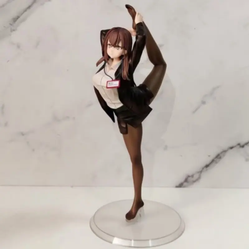 11.42 Inch Anime Figure, Collectible Figurine, Office Lady Doll, Hair Suit Stretch Pose Statue, Transparent Base, Collectible Desktop Decor Gift