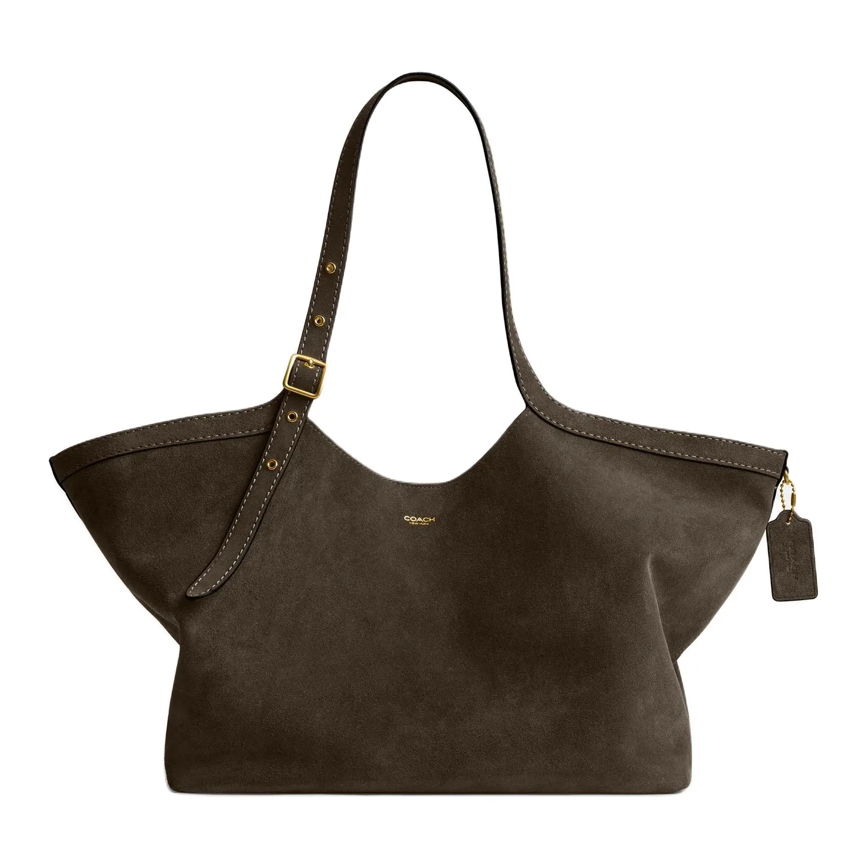 Coach Gramercy 35 Tote Bag for Women – Olive Green Leather with Gold-Tone Hardware