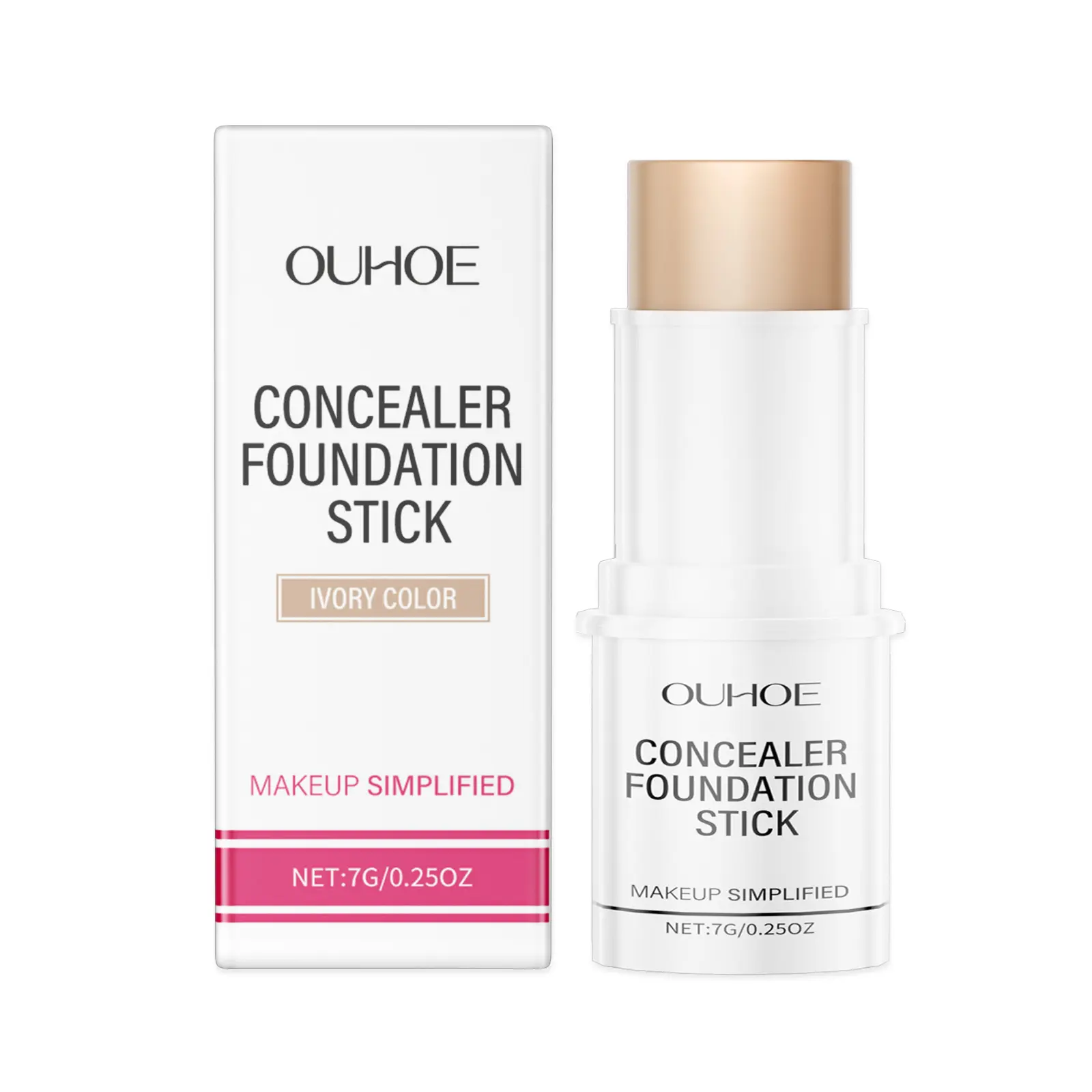 OUHOE Ivory White Concealer Foundation Stick, Create A Natural Nude Makeup Hold Makeup Light Breathable Foundation Stick