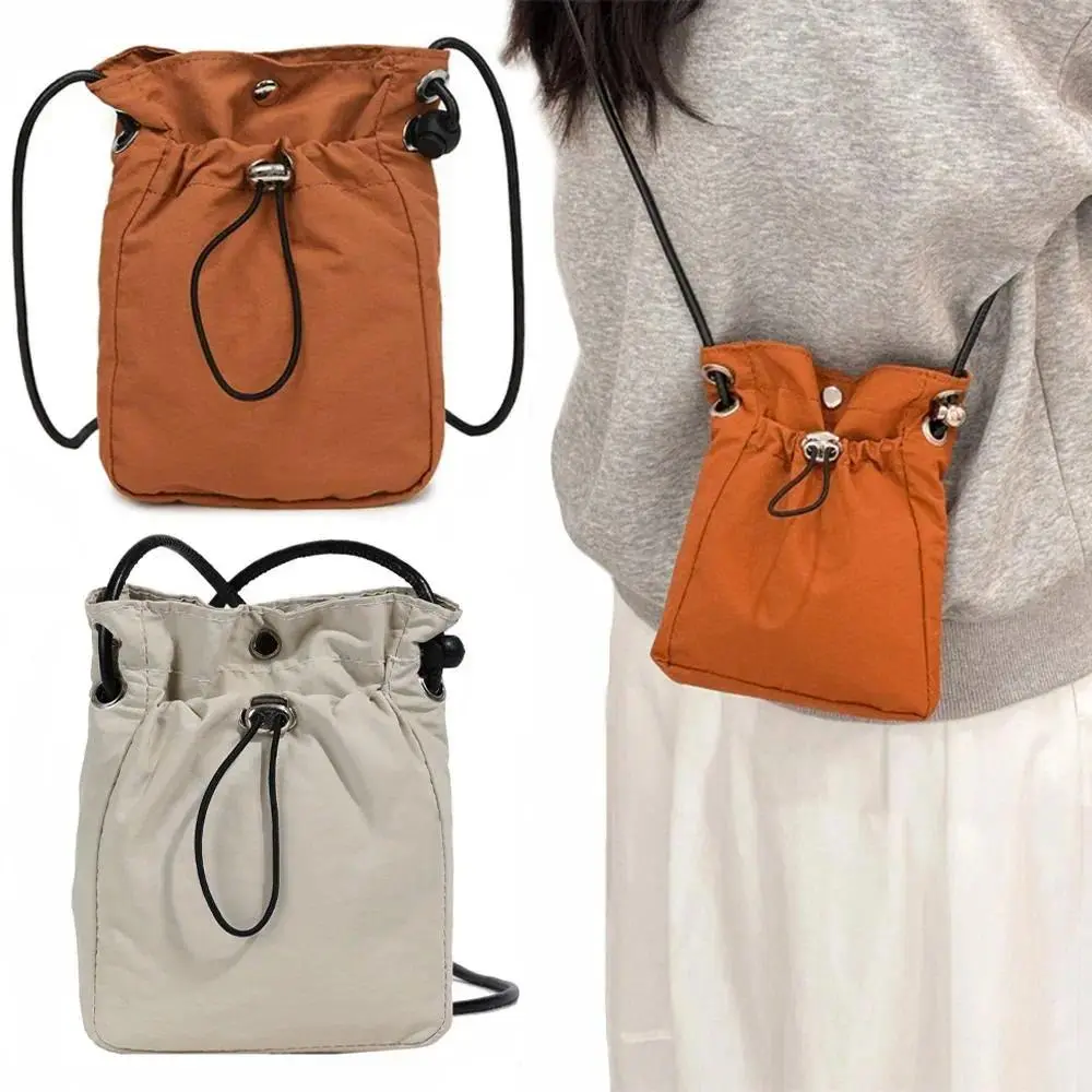 Women's Canvas Nylon Crossbody Bag, Lightweight Mini Square Messenger Shoulder Purse with Phone Holder Pocket and Adjustable Strap, Casual Minimalist Travel Bag for Shopping, Commute, Outdoor and Everyday Use