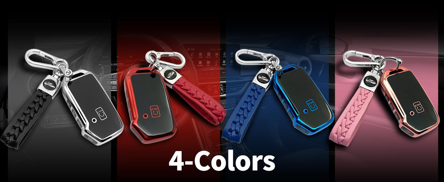 Suitable for Kia key cover. Beautiful TPU Key Case Compatible with Seltos Soul Telluride Sorento NIRO K5 Cerato Sportage Forte Ceed 4/5 Buttons Smart Remote Key (Pink Combination)