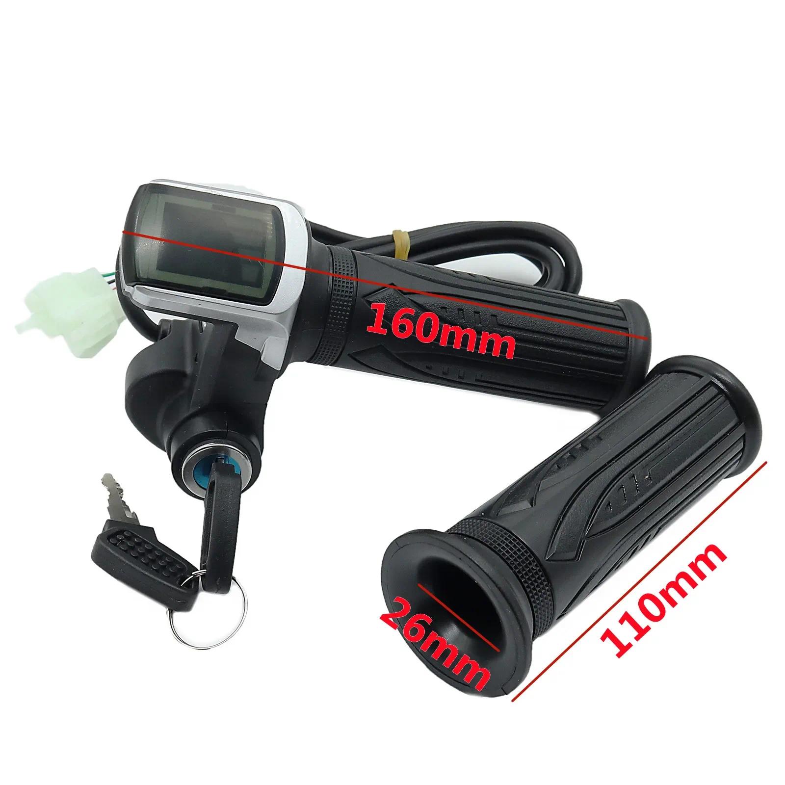 THE WELL KEPT Universal Electric Throttle Grip 24V 36V 48V 1Pair Electric Scooter   Handle with Key Lock Display  Divides LCD Grip  cycling accessory  bicycle handlebar  cheapest  bikeaccesories   shop  parts  outdoor  bicycle shop   accessory downhill bi