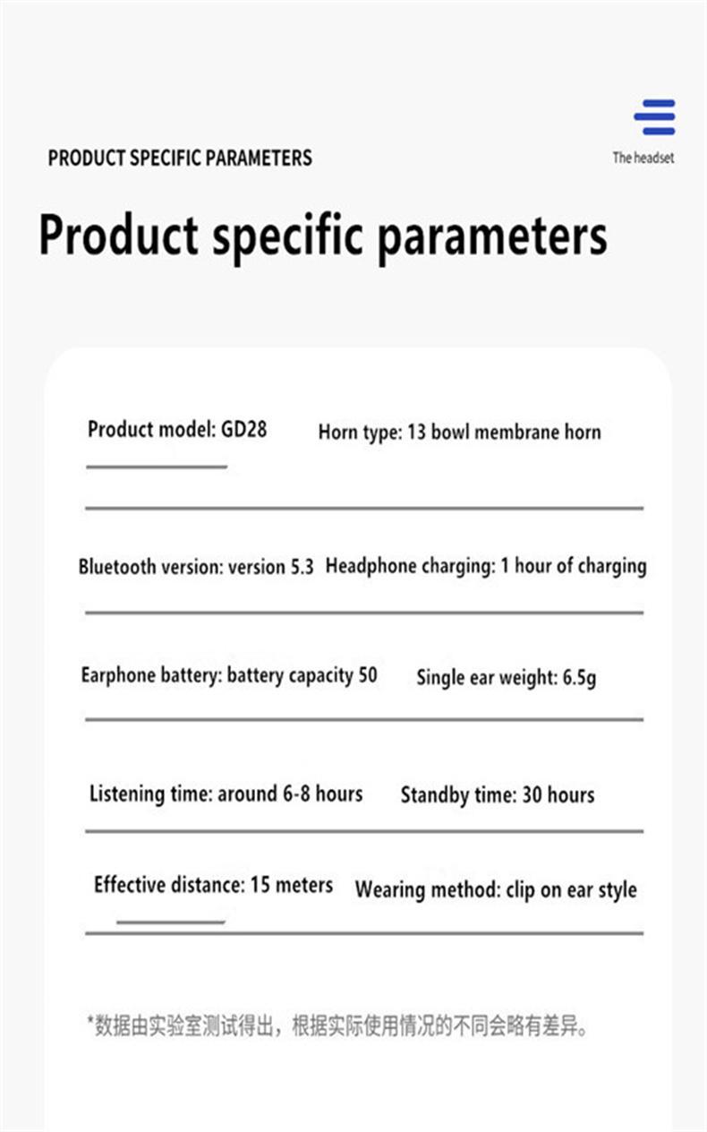 Earphone Clip Wireless Bluetooth Headphone Bone Conduction Headset High Quality Auriculares Sport Noise Canceling with Mic