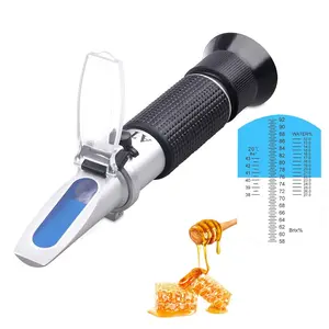 Honey Refractometer with ATC Measures Honey Moisture Brix and Baume 58-90% Brix Scale Range