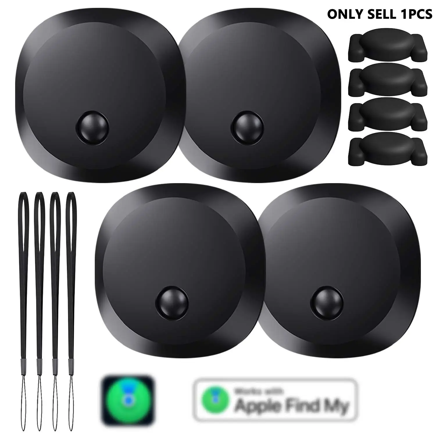 Air Tags - 1/24 Pack optional,Tracker Wireless Item Finder, Keychain Tracker, Compatible with Apple Find My (iOS Only), Replaceable Battery,for Keys, Luggages, Suitcases, Bags, Black/White optional