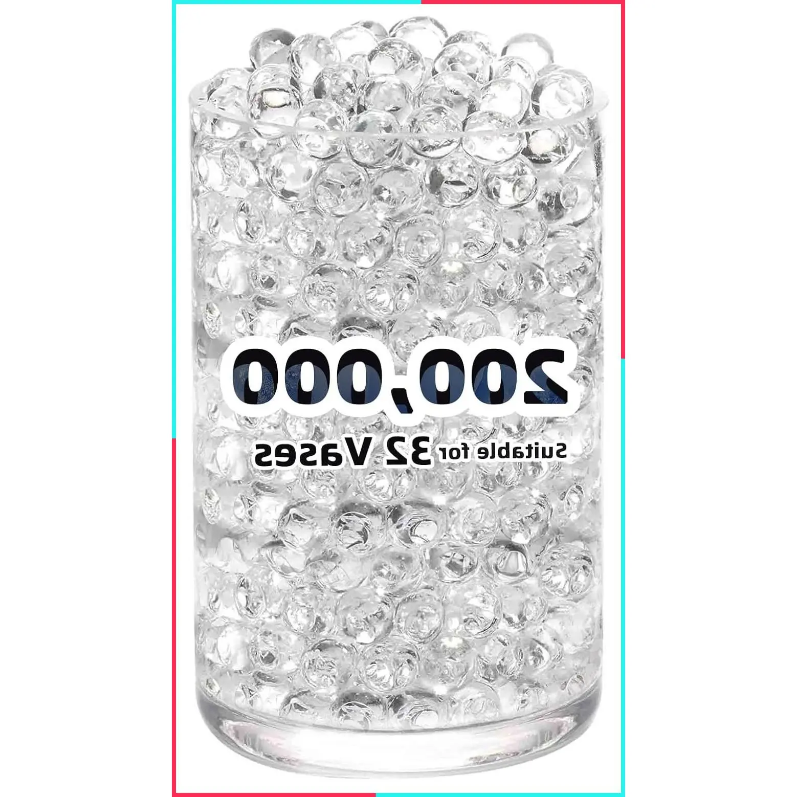 200,000 Clear Water Gel Beads for Vase Filler, Christmas Decorations, Wedding Centerpieces, Floating Candles, Planting & Floral Arrangements