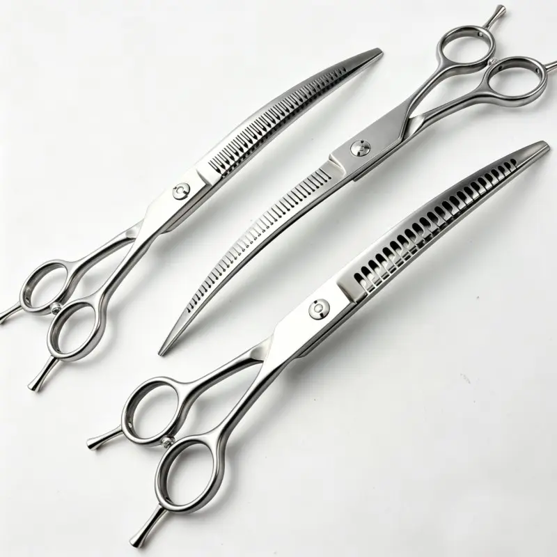 Wingsbro 8inch Curved Thinning Shears for Dog Grooming Scissors Large Dog Grooming Styling Scissors