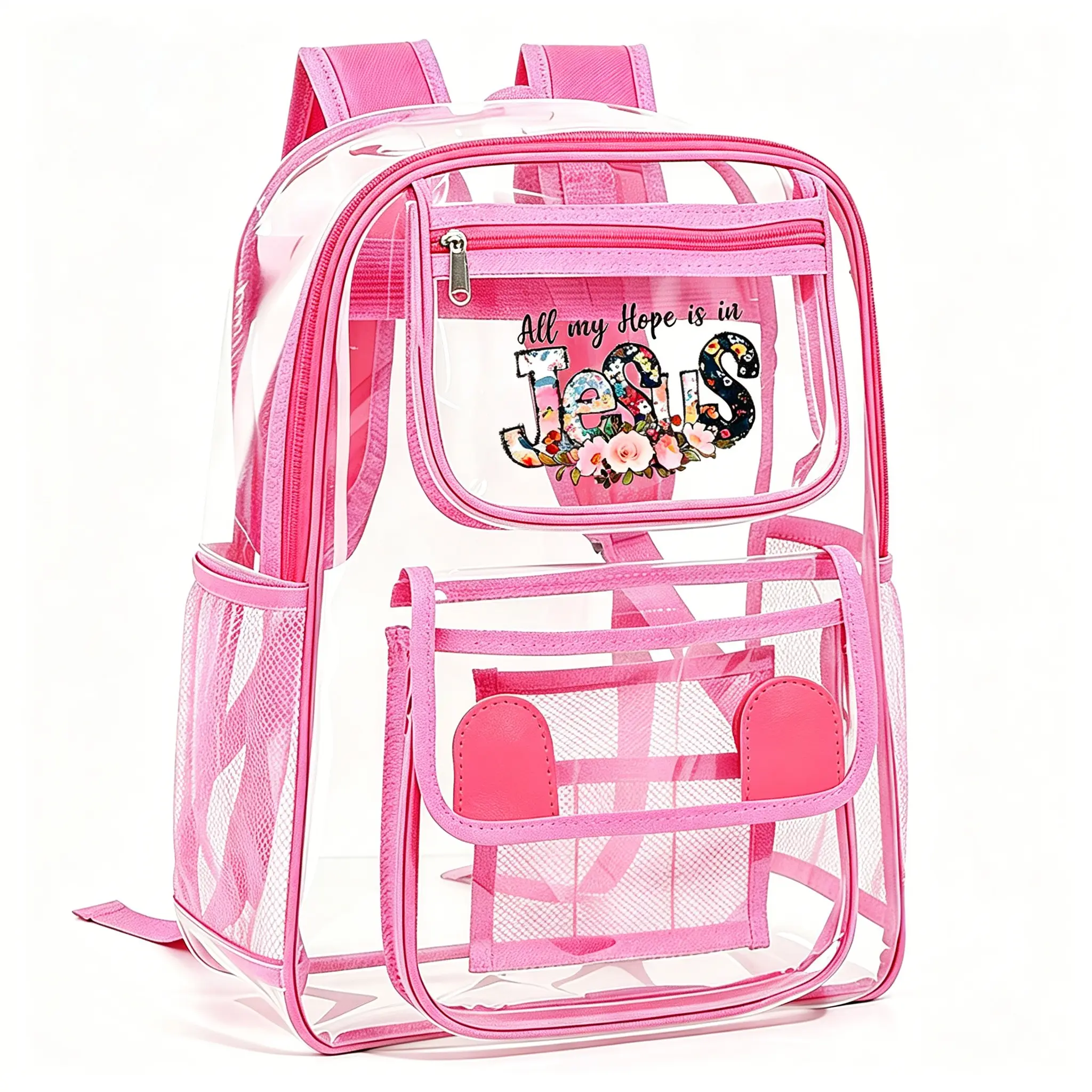 Large Transparent Backpack for Women, Durable Book Bag, Ideal for Concerts, Work, Travel, Perfect Gift for Valentine's Day and Ramadan, Clear Backpack