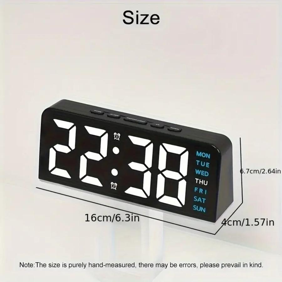 LED Digital Clock, 1 Count Multifunctional Date and Temperature Display Desktop Clock, Digital Alarm Clocks, Decorative for Living Room, Bedroom and Office