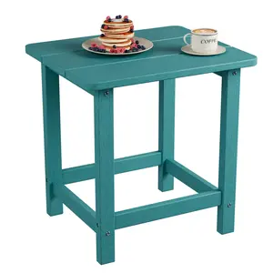 HDPE Square Outdoor Side Table Only, Weather & UV Resistant Adirondack End Table, Maintenance-Free Easy Assembly Patio Table for Garden Beach Porch