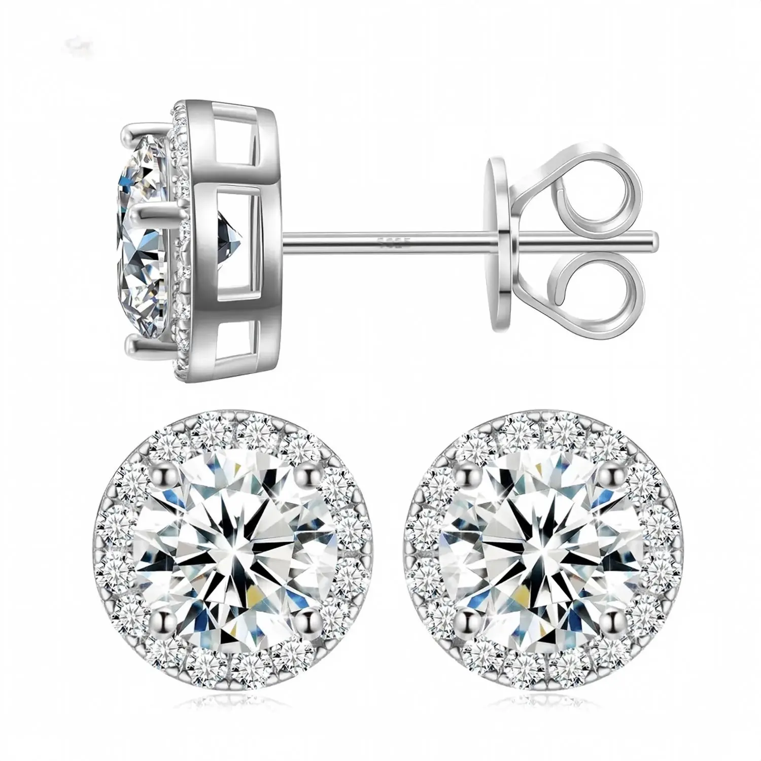 2026 Must be TREND ALERT S925 Sterling Silver Soft-Needle Stud Earrings, 0.3ct / 0.5ct / 1ct / 2ct Zircon & Moissanite Style Mens Jewelry, 2026 New Arrivals Diamond Studs with Authenticity Certificate
