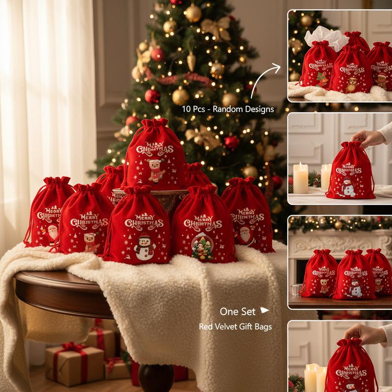 10 pcs Woolen fabric is exquisite soft Christmas Gift Wrapping Set Perfect for Holiday GiftsSanta Claus Gift Bags - Party Bags, Candy Gift Bags & Gift Packaging Bags10 Suction Cup Sponge Holder for Kitchen Sink  semiannual  sale  2023  2025 easy install k