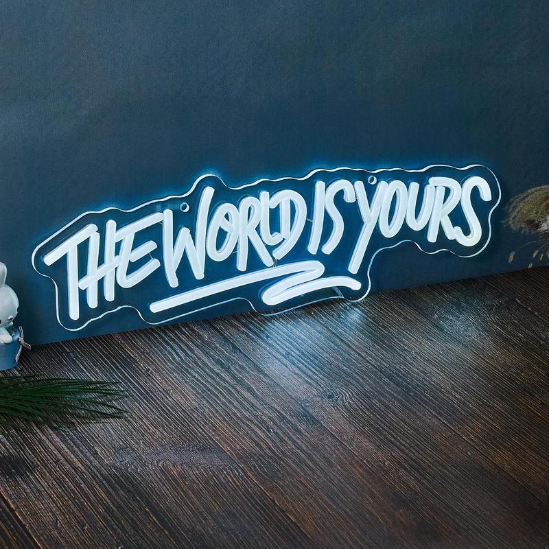 "The World Is Yours" Neon Sign, USB-Powered Light for Party and Room Decor, Unique Wall Art Lamp, Gift for Halloween, Christmas and Birthdays #TOP PICKS