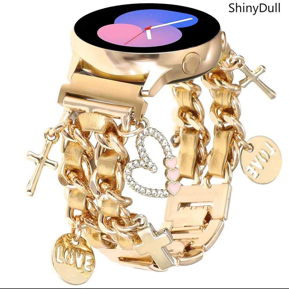 Adjustable Cuban Chain Strap – 20mm Smartwatch Band Compatible with Samsung Galaxy Watch 6 & 7, Stylish & Durable