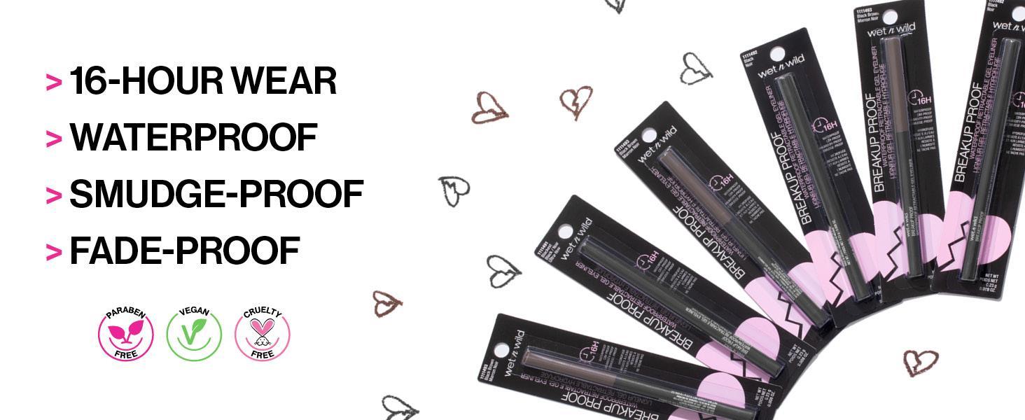 Mega Last Breakup Proof Retractable Eyeliner - Waterproof 16-Hour Long-Lasting Wear, Cruelty-Free & Vegan - Dark Brown