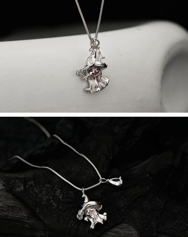 Ghost series necklace female niche super sa sweet cool sterling silver zircon pendant collar trend personality
