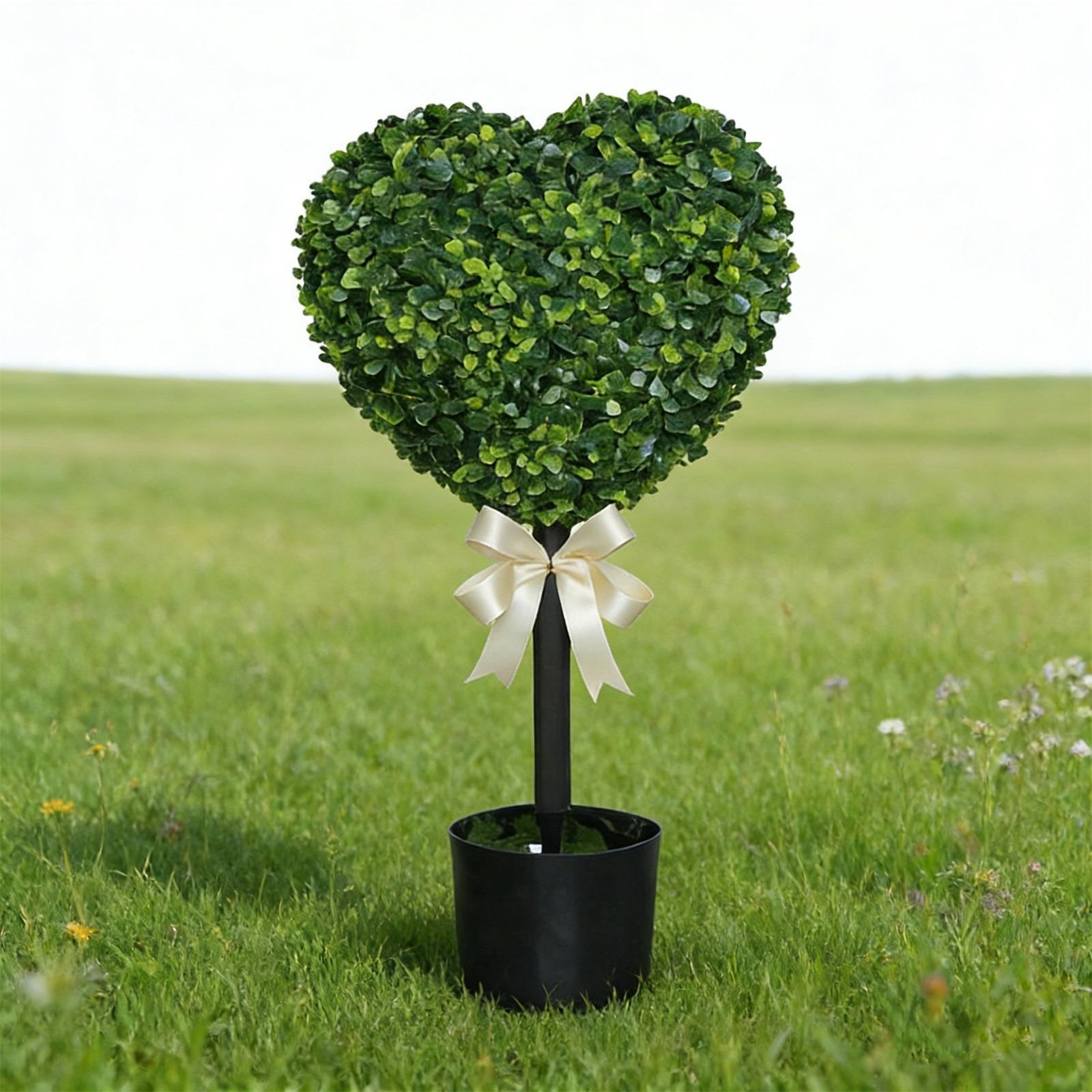 Heart-Shaped Artificial Boxwood Topiary Tree with Pot | Valentine's Day Romantic Decor | Indoor Outdoor Faux Plant for Porch & Entryway | Maintenance-Free Spring Home Accent Heart-Shaped Artificial Boxwood Topiary Tree with Pot | Valentine's Day Romantic Decor | Indoor Outdoor Faux Plant for Porch & Entryway | Maintenance-Free Spring Home Accent