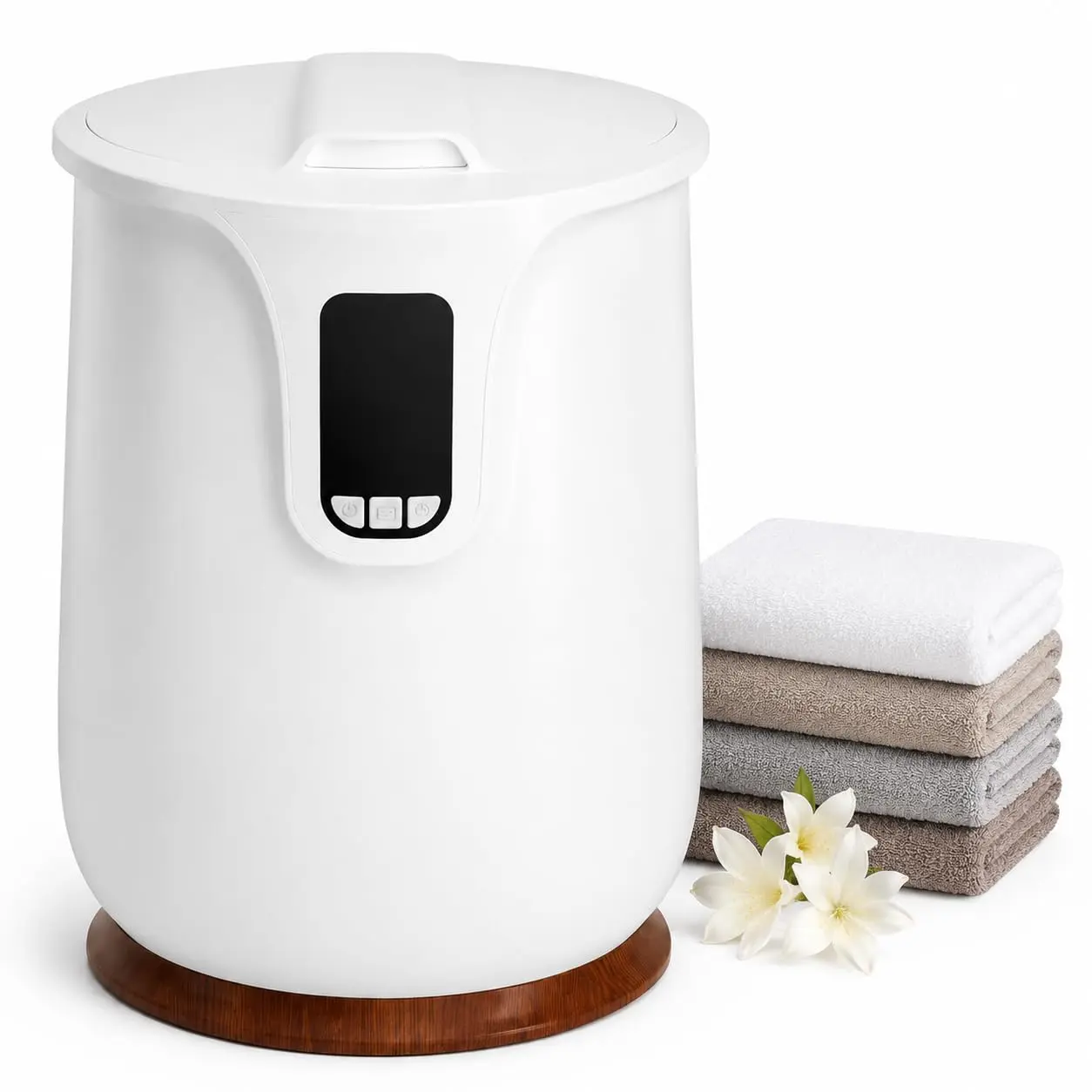 20L Large Towel Warmer Bucket - Stainless Steel Liner with Digital Display & 3 Timer Setting, Fast Heating Spa Towel Warmer for Bathroom, Fits Bath Towels & Robes