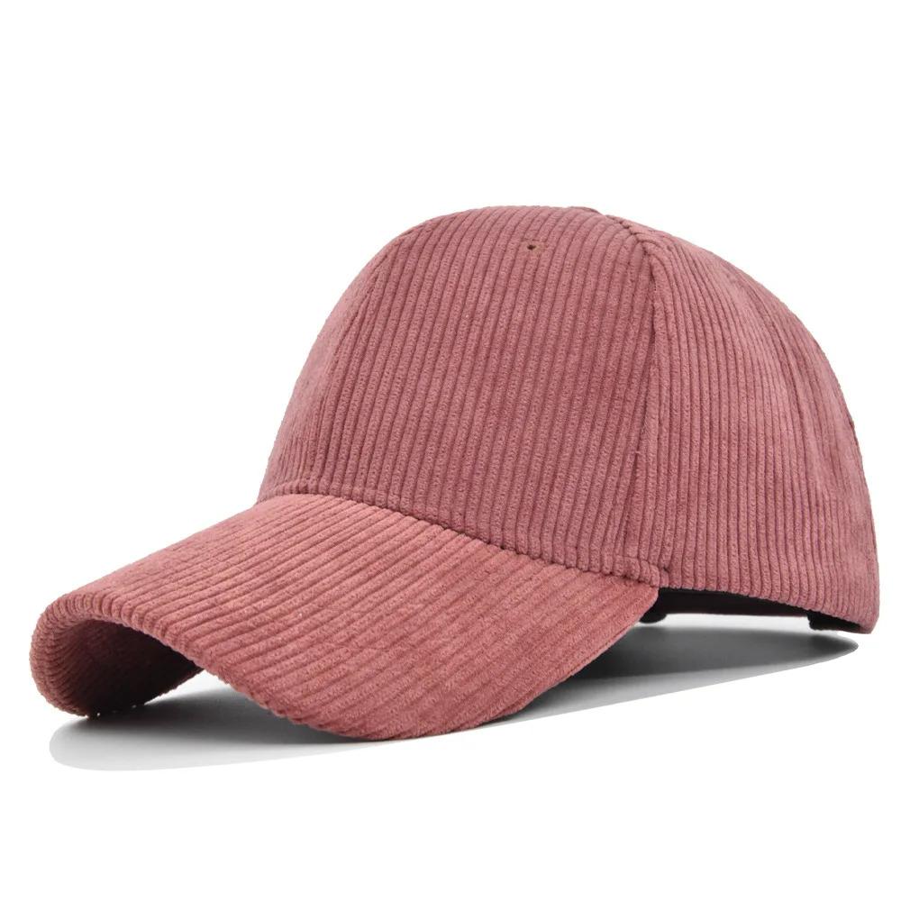 Solid color corduroy ins baseball cap Korean version versatile face enhancing small curved eave street duckbill cap