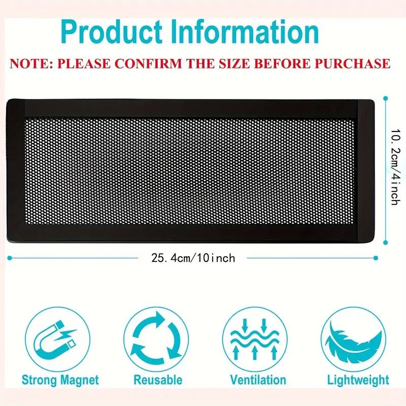 Magnetic Vent Cover, Magnetic Fastening, Ventilation, Airflow Control, Airflow Management, Airflow Directing, Dust Minimization, 4 Counts/set Durable Anti-dust Mesh, Insect-proof Vent Cover, Insect Protection for Ceiling & Floor, PVC Home Accessories
