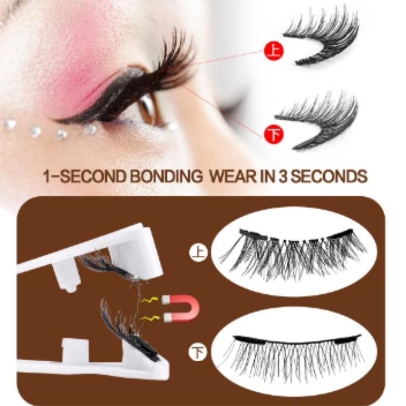 5 Pairs Magnetic False Eyelashes Set W/ Clips Natural Look Reusable No Glue Required Extend Lashes DIY Lash Kit