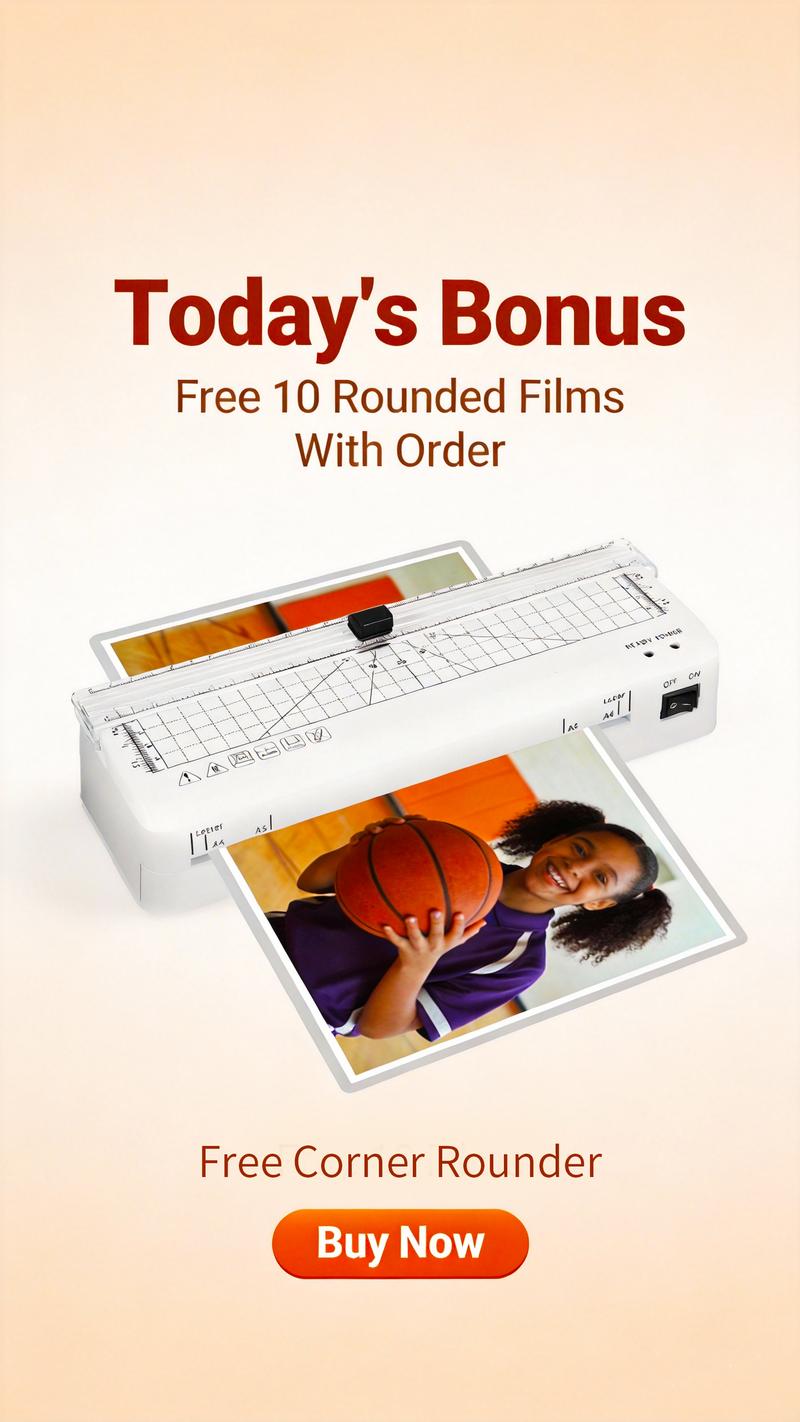 A4 Laminating Machine with Integrated Cutter 60s Warm-Up Never Jam Technology Safe Reliable Mini Laminator for Photos Docs Cards Tags Blue Pink Portable Lightweight 0.8kg Compact Design