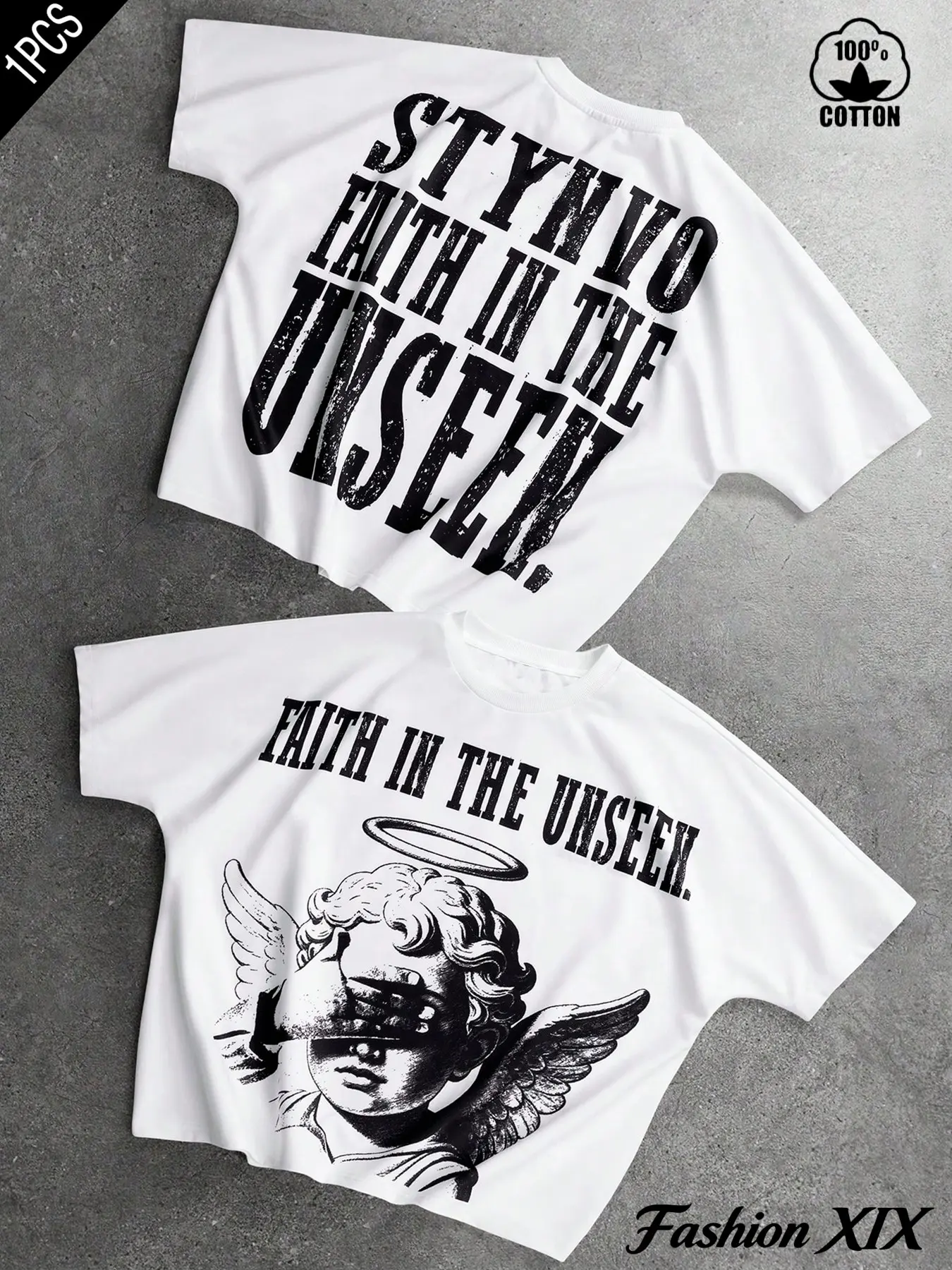 UNISEX SPRING SUMMER 100% COTTON CREW NECK SHORT SLEEVE CLASSIC T-SHIRT, VINTAGE DISTRESSED ANGEL CHERUB GRAPHIC TOP, LOOSE FIT CASUAL DAILY STREETWEAR, LETTER PRINT UNISEX EVERYDAY OUTFIT TEES